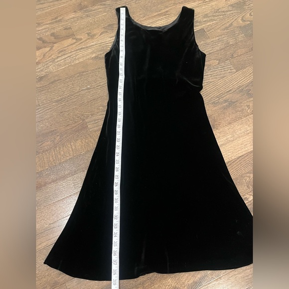 Vtg 90s The Limited Black Sleeveless Velvet Silk Stretchy Midi Dress SZ M Goth - Picture 4 of 6